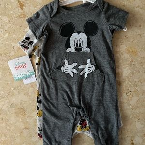 Disney Baby Onesies 3 MOS Mickey Mouse NWT